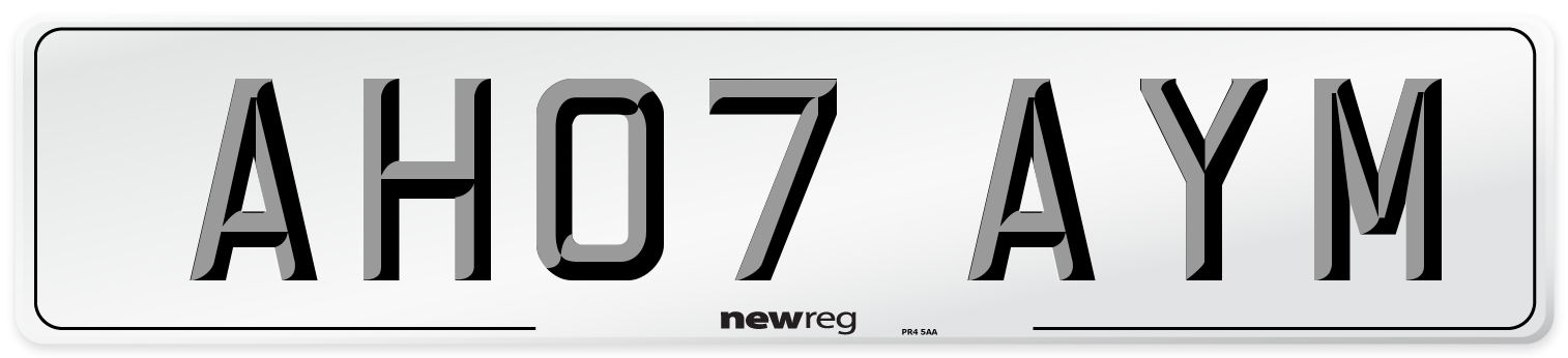 AH07 AYM Number Plate from New Reg